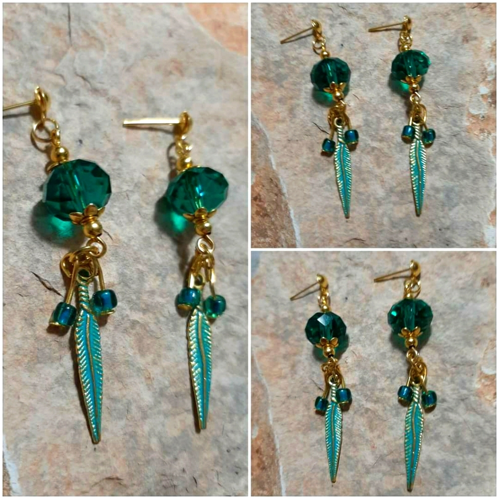 Peacock earrings